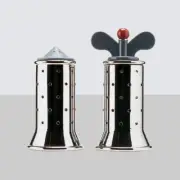 Alessi Graves Pepper Grinder + Salt Castor with Blue Accessories | Bundle