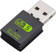 2in1 USB Bluetooth WiFi Adapter, QPHWHFQ Bluetooth 5.0 Dongle WiFi Dongle AC600Mbps, Driver Free Dual Band 2.4GHz/5GHz, Wireless Computer Network Bluetooth Adapter WiFi Adapter for Windows11/10/8.1/7