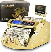 Gold Money Counter with Counterfeit Detection & Bill Counting | Light Up Display | 1,000 Bills a Minute