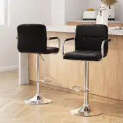 2 x Gas Lift Bar Stools Black