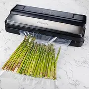 Kenmore Vacuum Sealer Machine, One-Touch Automatic Food Sealer for Dry/Wet Food, Sous Vide Compatible, 7 Preset Modes, with 10 Bags, (Stainless Steel)
