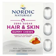 Nordic Naturals, Zero Sugar Hair & Skin Gummy Chews, Strawberry Lemonade, 27 Gummy Chews