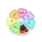 Cute Weekly Pill Organizer Travel 7 Day Portable Round Floral Pill Case Box P...