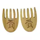 Alaska Salad Pasta Server Forks Pals Arctic Solid Birch Wood Serving Tongs