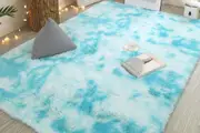 Soft Rectangle Floor Rug Comfortable Floor Mat Bedroom Area Rug Shaggy Carpet Home Decoration Carpet Home Decor-Blue