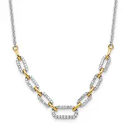 14k Two-tone Two Tone 1/2 Ct. Lab Grown Diamond VS/SI+ G+ 18.25 inch Fancy Link Necklace