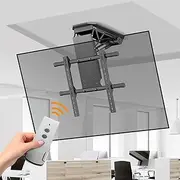 Hidden Drop Down TV Lift - 0-85° Flip Down Motorised TV Bracket - Electric TV Ceiling Mount with Remote Control and Switch Control, Motorised TV Lift Fits 50-90 Inch TVs