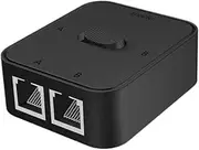 Vsenkes 2 Port Gigabit Network Switch PoE Extender Switch Compact Internal External Network Switcher 2 Way Connector for Desktop Home, Black