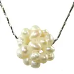 【小樂珠寶】編織珍珠球白天然淡水珍珠養珠項鍊(流行不敗元素)