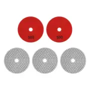 5pcs 4" Grit 500 Diamond Polishing Pad Wet/Dry for Stone Concrete Marble Quartz