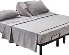 Striped 32-34 Split Top King Sheets Sets for Adjustable Bed with Strap Soft Brus
