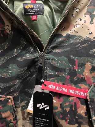 ALPHA INDUSTRIES MA-1 CTN FLIGHT JACKET 連帽棉質飛行外套 迷彩色 XS