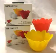 4 Pack Flower Shape Silicone Egg Poacher Cups Nonstick Egg Poaching FDA Approved