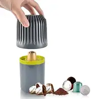 Aluminum Coffee Capsules Recycling Box - CAFEMASY Coffee Pods Recycler Box Tool for Separate Coffee Grounds and Aluminum Capsules Compatible with Nespresso Capsules OriginalLine