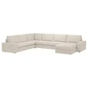 KIVIK corner sofa, 6-seat w chaise longue, Gunnared beige