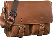 [STILORD] Hunter' Leder Aktentasche 13 Zoll Laptoptasche Vintage Umhängetasche für Herren Damen Businesstasche aus Echtem Leder
