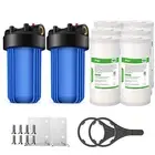 2Pack 10 Inch Whole House Water Filter Housing System &6P 10"x4.5" PGC PP Carbon