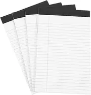 TOVINANNA Legal Pads, 4PCS Wide Ruled Writing Pads Refills Note Pads Lined Memo Pads A5 Legal Pad Wide Ruled Lined Pads Legal Rule for School Office 12.7 * 20.3cm
