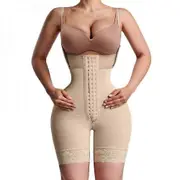 Women's Underwear Double High Compression Hourglass Girdle Waist Trainer Butt Lifter Post-operative Shorts Fajas Colombianas Beige NV7 KNF L