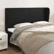 Headboard with Ears Black 203 cm Faux Leather
