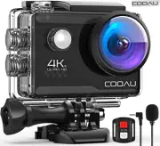 COOAU Aution Camera 4K 30fps 20MP Ultra HD Sport Waterproof DV WiFi Microphone
