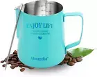 Milk Frothing Pitcher, 20Oz Milk Frother Cup with Scale, 304 Stainless Steel Cap