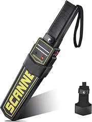 RANSENERS Metal Detector Wand,Security Wand,Portable Adjustable Sound & Vibration Alerts, Detects Weapons Knivers Screw (High Sensitivity, Black)