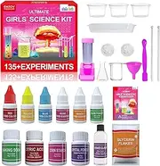 135+ Experiments Girls' Science Kit - STEM Learning Toy with Glow-in-The-Dark, Crystal Creation, Colour Changing, and Explosive Experiments for Kids