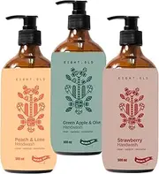 [Everyday Essentials] Natural Care Liquid Hand Soap| Strawberry| Peach Apple Lime| Green Apple Olive| Moisturizing Hand Wash for Kitchen and Bathroom- Pack of 3