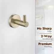Decaura Adhesive Robe Hook Clothes Holder Wall Mounted Hanger Towel Rack Gold