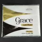 Vintage Grace White Combed Percale Double Flat Top Sheet 100% Cotton NOS