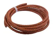 2 Yards Genuine Leather Braided Bolo Leather Cord 5.0mm Vintage Tan