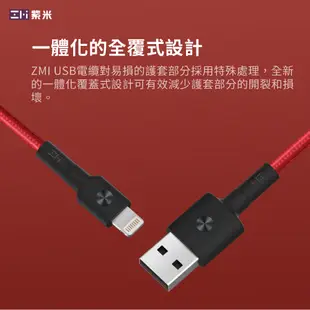 ZMI紫米MFi編織充電連接線Lightning對USB-A蘋果線AL853 1.5m+PDQC快充充電器HA728組合