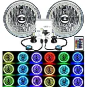 5-3/4 IR RGB COB Multi-Color Change Halo Angel Eye Shift H4 LED Headlights Pair (for: Opel)