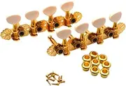 Ｓｉｍｈｏａ Metal Machine Heads Musical Instrument Parts Mandolin Tuners for 8 Strings Mandolin, Gold