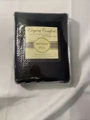 ELEGANT COMFORT 1500 Thread Count Bed Skirt Full BLACK 54x75 New In Package