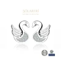 在飛比找momo購物網優惠-【SOLARFRi】S925純銀針式耳環輕奢點鑽天鵝白金CZ