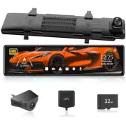 4K REDTIGER Mirror Dash Camera Dash Cam Front and Rear Built-in HI-SILICON chip