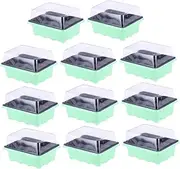 Yardwe 10 Pack 18x14x6cm Sprouter Tray 12-Cell Growing Trays Bonsai Plant Outdoor/Indoor Gardening No Plastic Wrap Needed