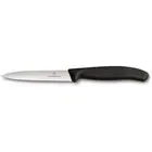 Victorinox 10cm Wavy Edge Pointed Tip Paring Knife Serrated Cheese/Bread Black