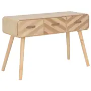 Fin Solid Paulownia Wood Console Table 100Cm Entryway Hall Side Cabinet