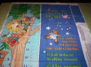 Tiny Teddy's Growth Chart Cotton Fabric Panel