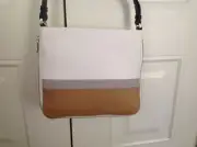 Fossil Ladies Preston Neutral Multi ColorBlock Leather Crossbody Bag ZB6482994