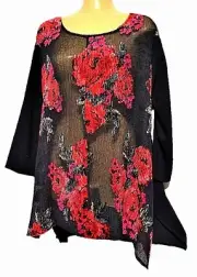 TS TAKING SHAPE plus size M / 18 - 20 Endless Love Top stretch semi-sheer NWT!