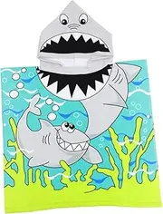 CIMAXIC Towel Cloak Cartoon Bath Towel Cape for Lovely Shark Design Quick Drying for Beach Pool and Bath Use Easy to Wear and Remove Durable Craftsmanship