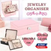 Jewelry Display Organizer Box Velvet Ring Earring Tray Holder Storage Case Box