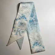 Initial / Letter K Thin Purse Scarf/ Hair Tie / Scarf - #646