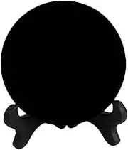 Marsrut Black Obsidian Scrying Mirror, Natural Obsidian Circle Disc with Stand, Alchemy Yoga Energy Fortune Telling Tools, Divination, Meditation, Crystal Healing, Feng Shui (80mm)
