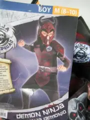 NEW Demon Ninja Costume Boys Size Medium 8-10 HC592