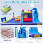 Costway Jumping Castle Inflatable Bounce House Outdoor Water Park w/850W Blower & 2 Slides